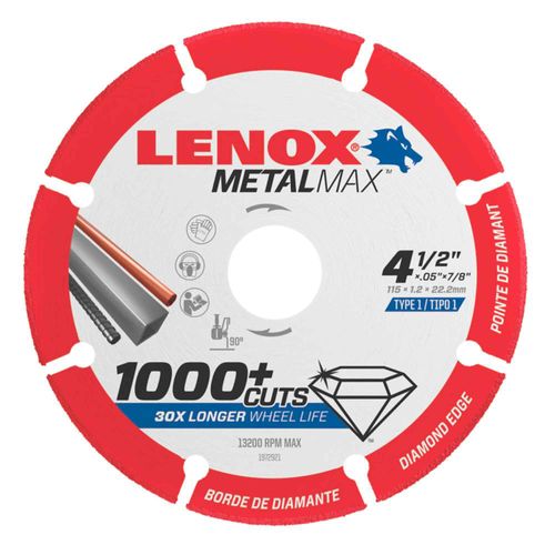 Disco de corte de diamante  4-1/2 Pulgadas x 1.2mm x 7/8 Pulgadas Lenox