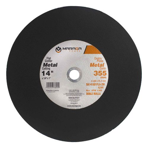 Disco Abrasivo de 14" Grosor 1/8" Eje 1" 2M Maraga
