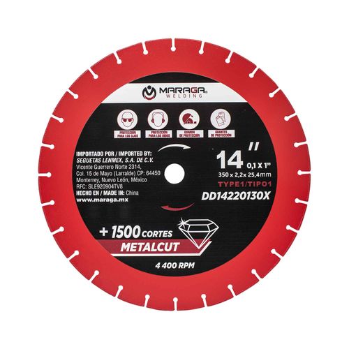 Disco de Corte Diamante 14" Metalcut Maraga