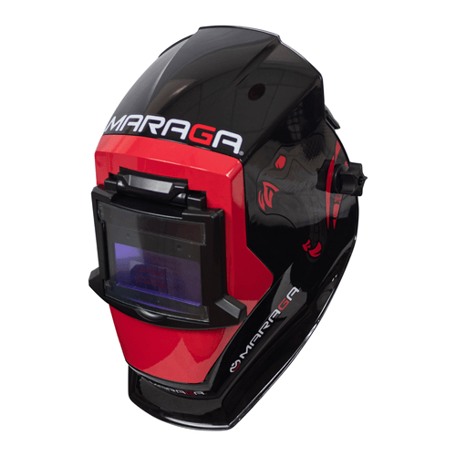 Careta Electrónica Maraga FREE450 con Sombra 11 para procesos SMAW, MAG, TIG, MIG, PAC y PAW, 92X42 mm